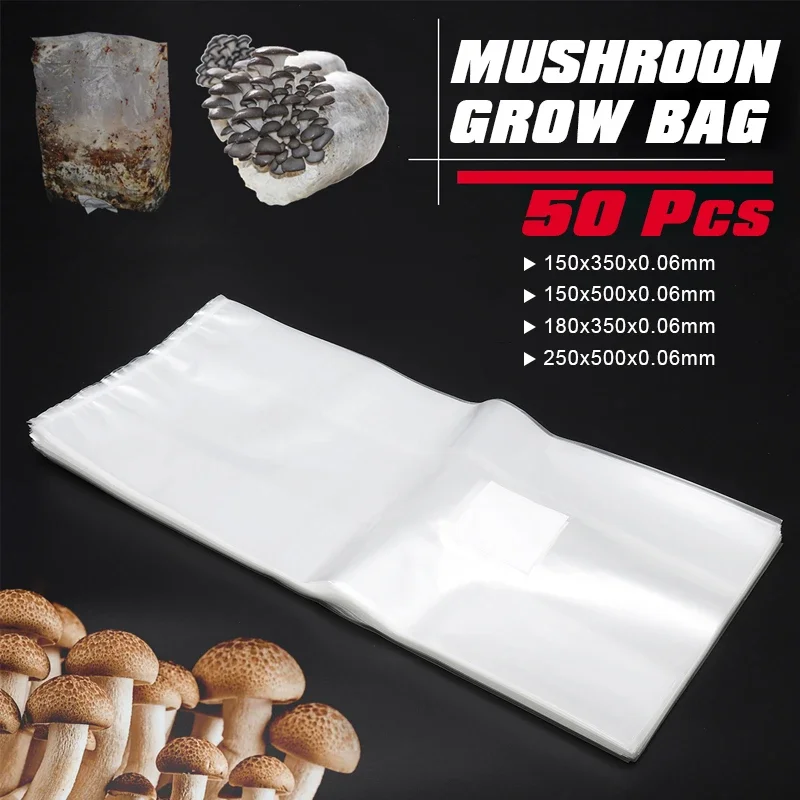 Grow Bags - 50 adet PVC mantar büyümek çanta