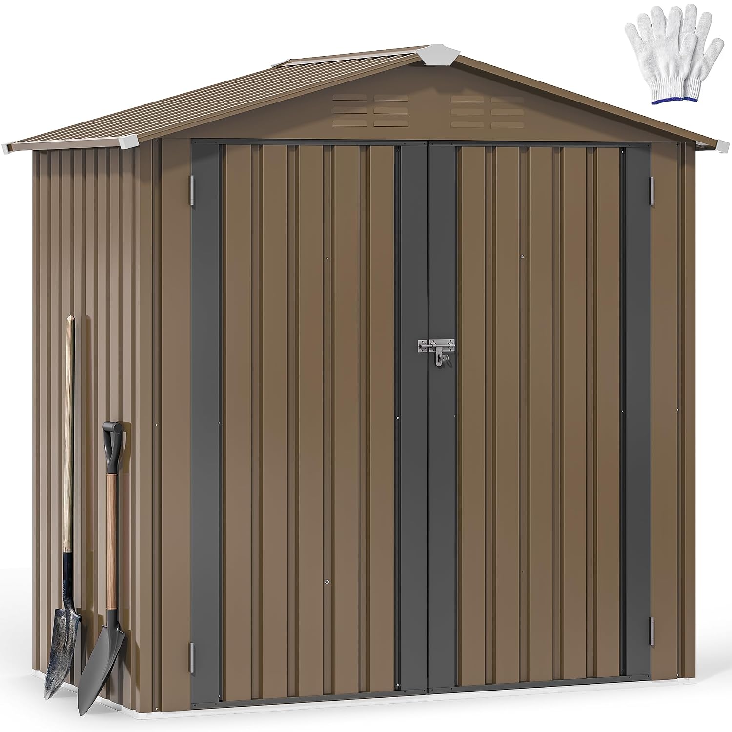 Gardening Tools Storage - 6x4ft Metal Dış Mekan Depolama Kulübesi,