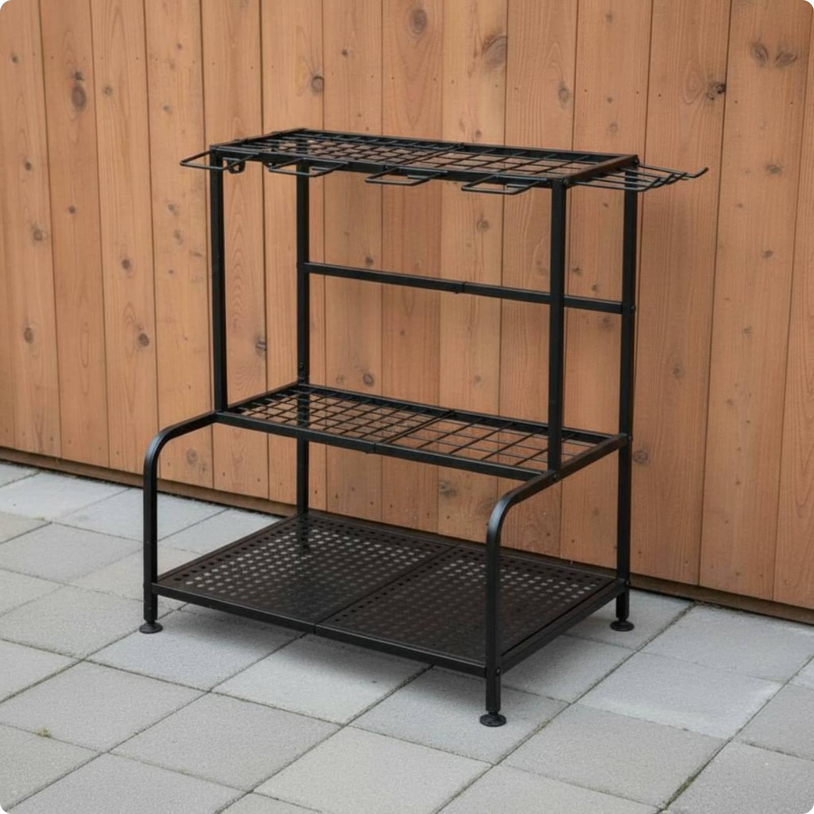Gardening Tools Storage - Metal Bahçe Alet Rafı Ayarlanabilir Ayaklı