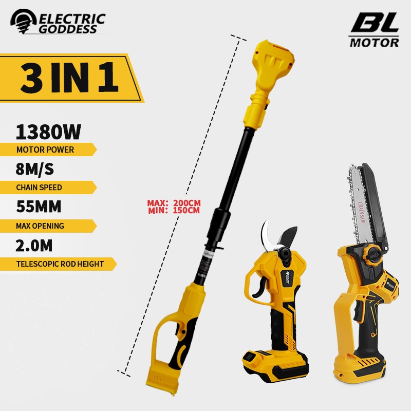 Gardening Tools Usa - Fırçasız 6 İnç Elektrikli Testere Teleskopik