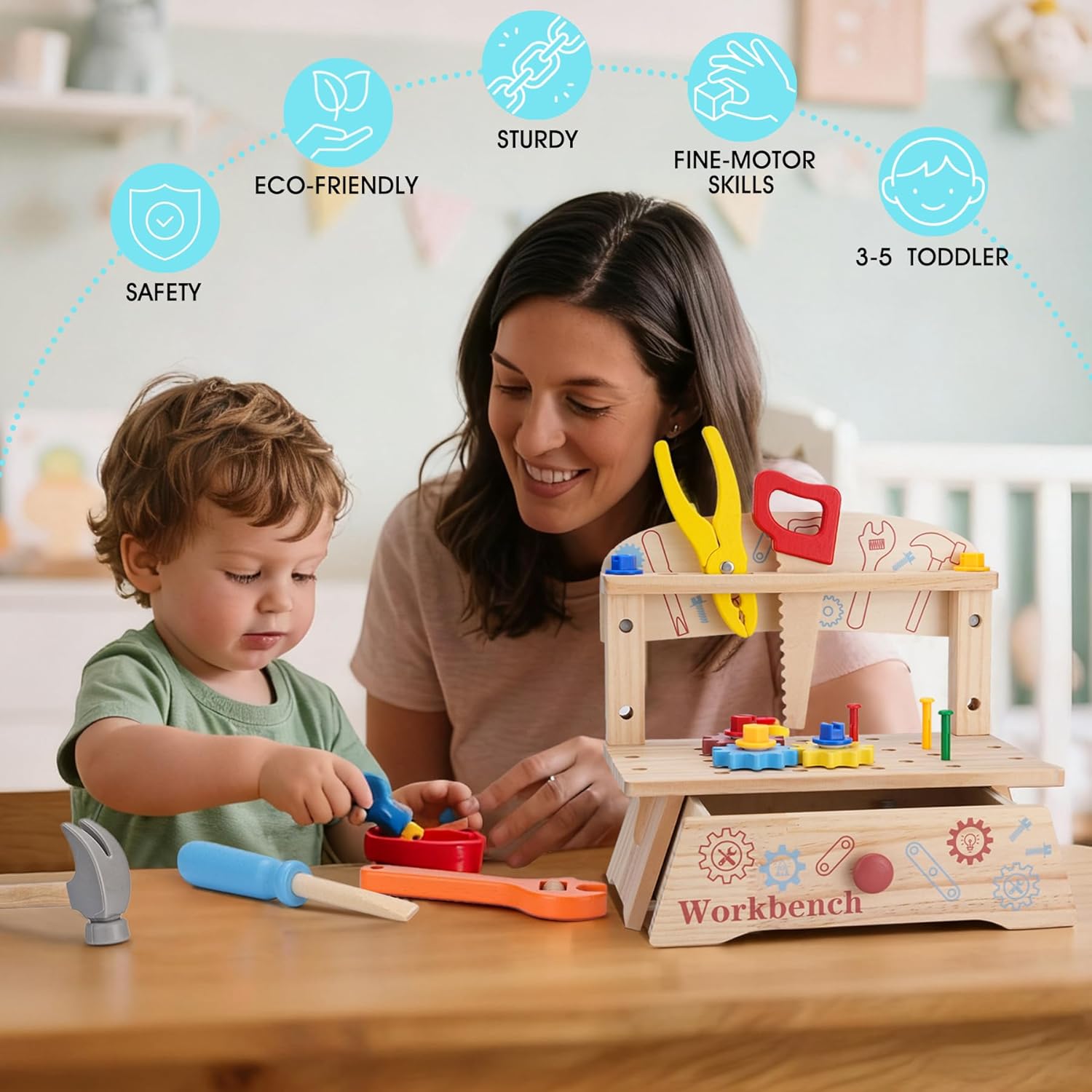 Çocuklar için Ahşap Alet Tezga - Gardening Tools For Toddlers incelemesi ve fiyatı