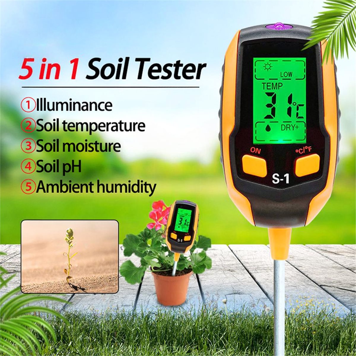 (PQWN) Toprak Nem Sensörü Ölçe - Gardening Tools B&M incelemesi ve fiyatı