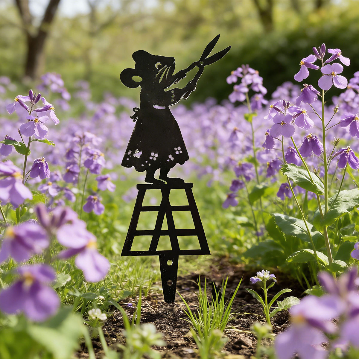 Siyah Siluet Çizgili Metal Bah - Gardening Tools Vegetables incelemesi ve fiyatı